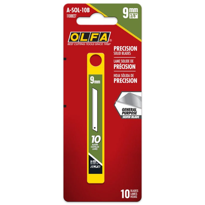 Olfa A-SOL-10B Standard Duty "Solid" Blades 10pk