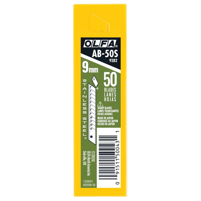 Olfa AB-50S Stainless Steel Blades, 50-pk