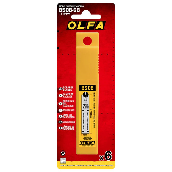 Olfa BS08-6B 1119194 8mm Scraper Blades for XSR Scrapers