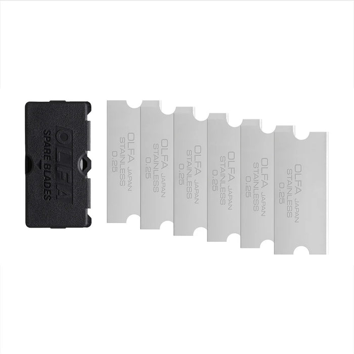 Olfa GSB-2S-6B 30MM Stainless Steel Glass Scraper Blades for GSR-2 Mini Glass Scraper (6 Pack)