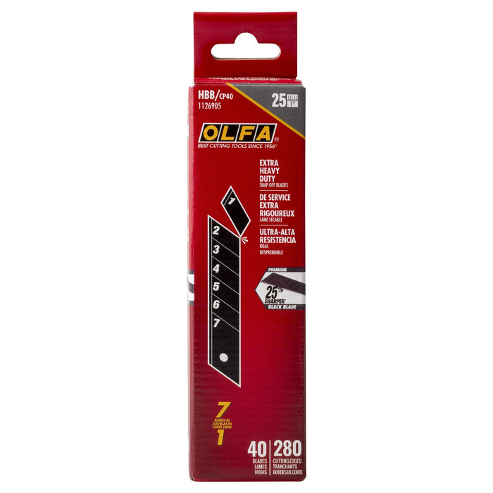 Olfa HBB/CP40 25mm HBB Ultra-Sharp Black Snap Blade 40 Packs