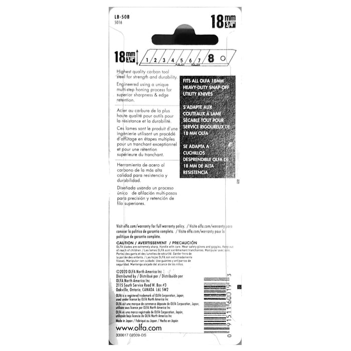 Olfa LB-50B Heavy-Duty Blades, 50pk