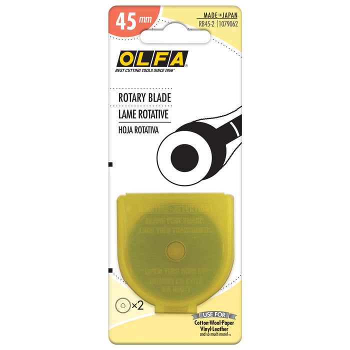 Olfa 1079062 45mm Tungsten Steel Rotary Blade - 2pk