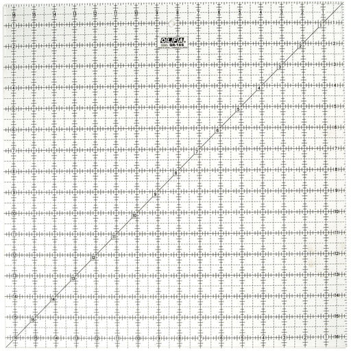 Olfa QR-16S 16 1/2" Square Acrylic Ruler Non-Slip, Frosted 